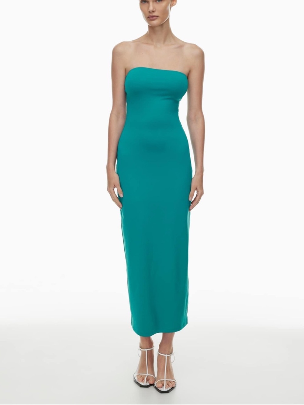 Aritzia Original Contour Enrapture Maxi Tube Dress In Oxidized Teal
